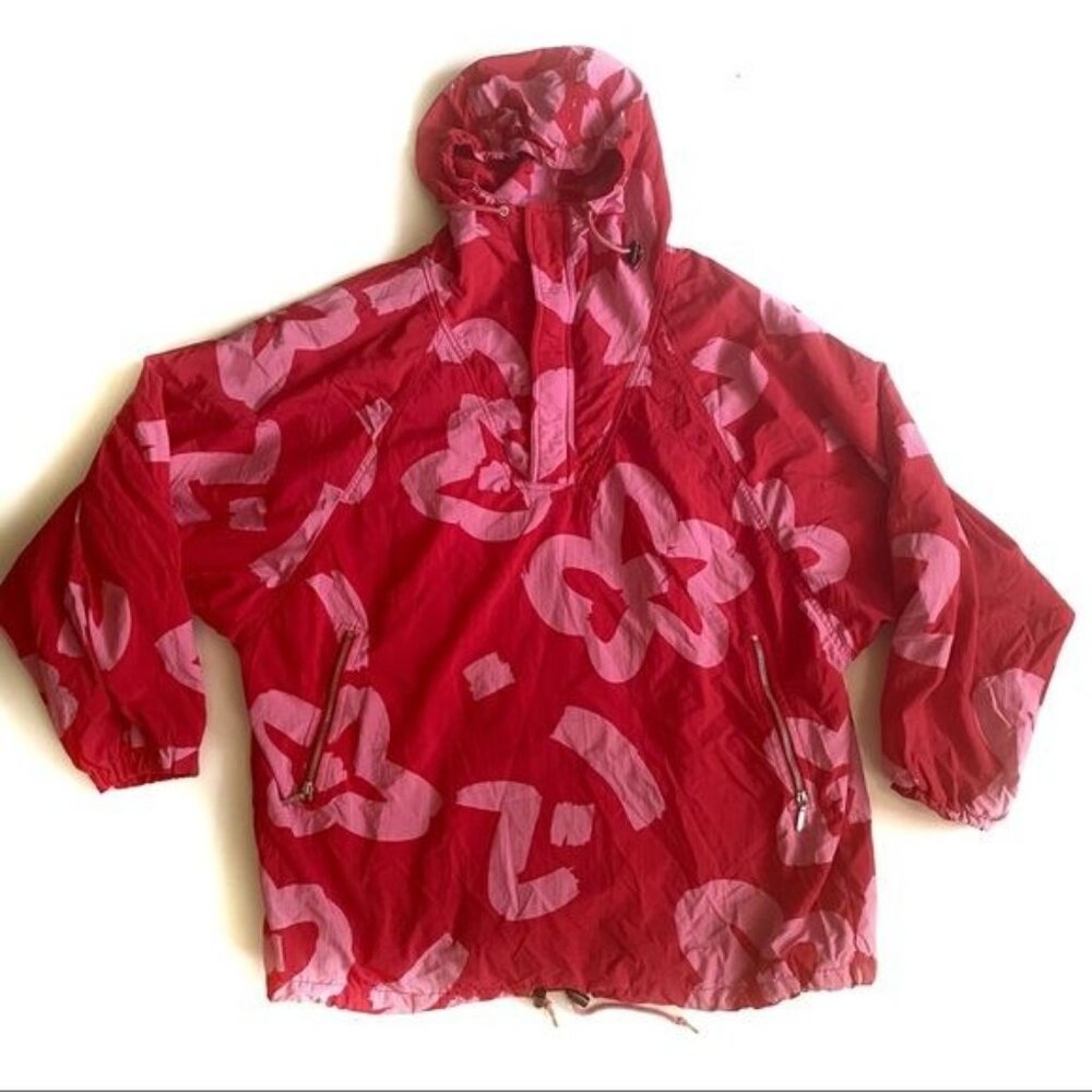 Mistral Red & Pink Floral Print Pullover Jacket-M